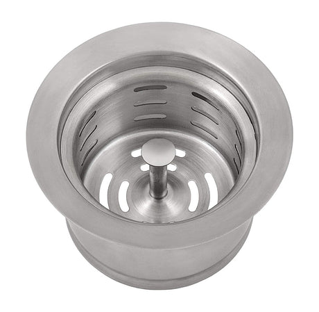 Extended Garbage Disposal Flange with Deep Basket Strainer for Kitchen Sinks - Stainless Steel - BUILDMYPLACE