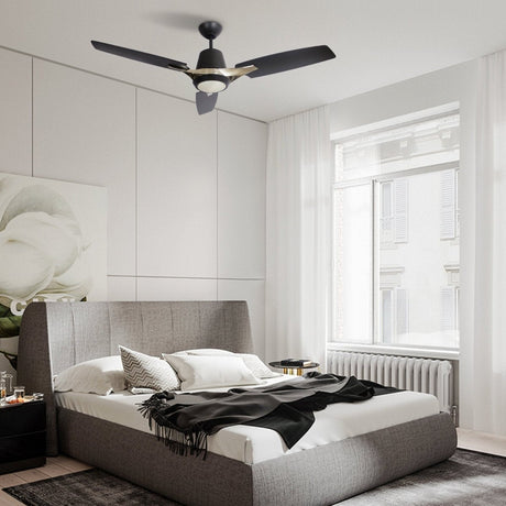 Exton 52'' Best Smart Ceiling Fan with wall control, Light Kit Included, Works with Google Assistant and Amazon Alexa,Siri Shortcut - LEDMyPlace