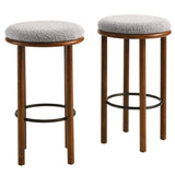 Fable Boucle Fabric Bar Stools - Set of 2 - BUILDMYPLACE