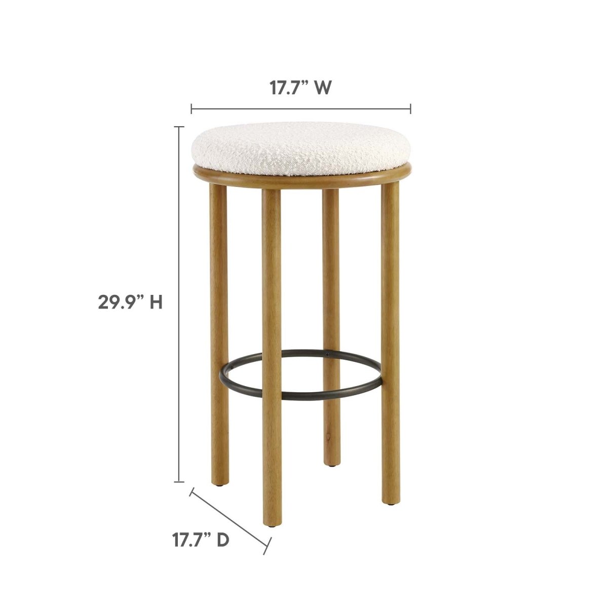 Fable Boucle Fabric Bar Stools - Set of 2 - BUILDMYPLACE