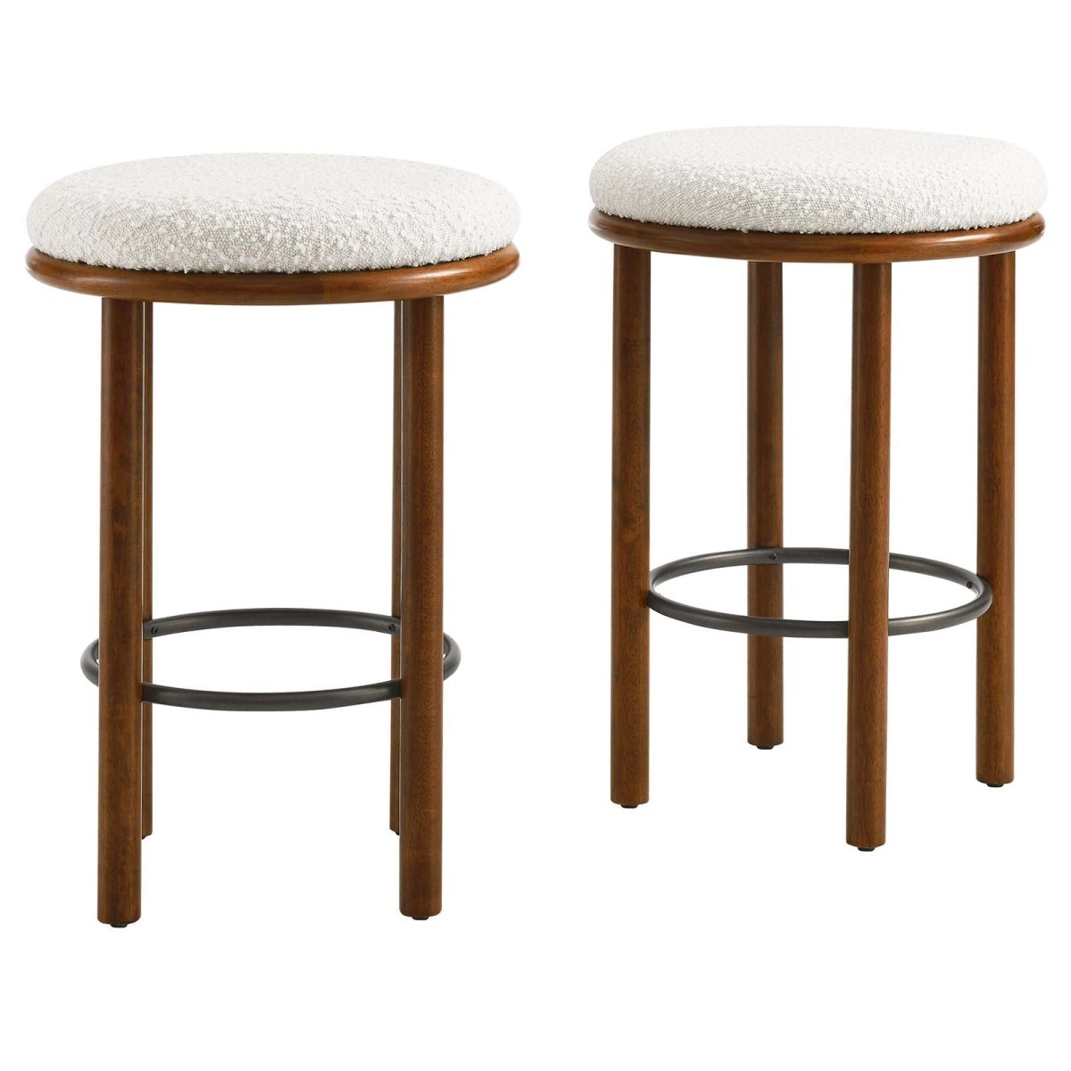 Fable Boucle Fabric Counter Stools - Set of 2 - BUILDMYPLACE
