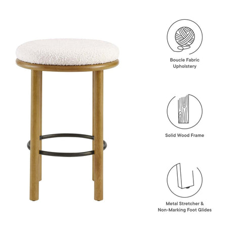 Fable Boucle Fabric Counter Stools - Set of 2 - BUILDMYPLACE