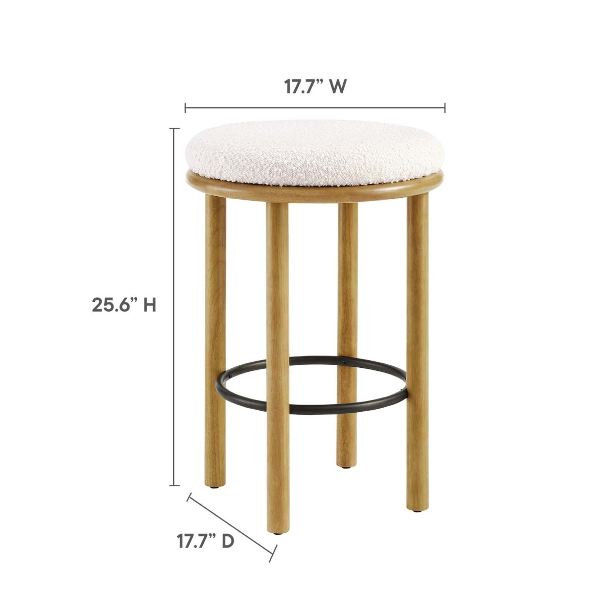 Fable Boucle Fabric Counter Stools - Set of 2 - BUILDMYPLACE