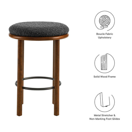 Fable Boucle Fabric Counter Stools - Set of 2 - BUILDMYPLACE