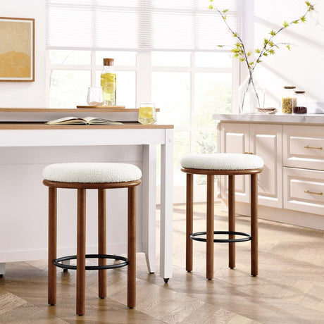 Fable Boucle Fabric Counter Stools - Set of 2 - BUILDMYPLACE