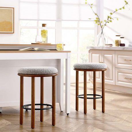 Fable Boucle Fabric Counter Stools - Set of 2 - BUILDMYPLACE