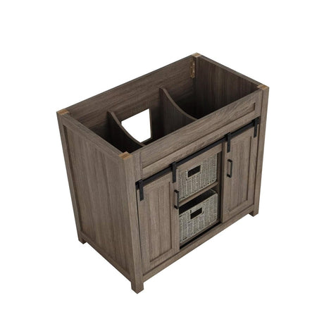 Farm Barn Freestanding Solid Wood Antique Brown Bathroom Vanity Cabinet Without Top - BUILDMYPLACE