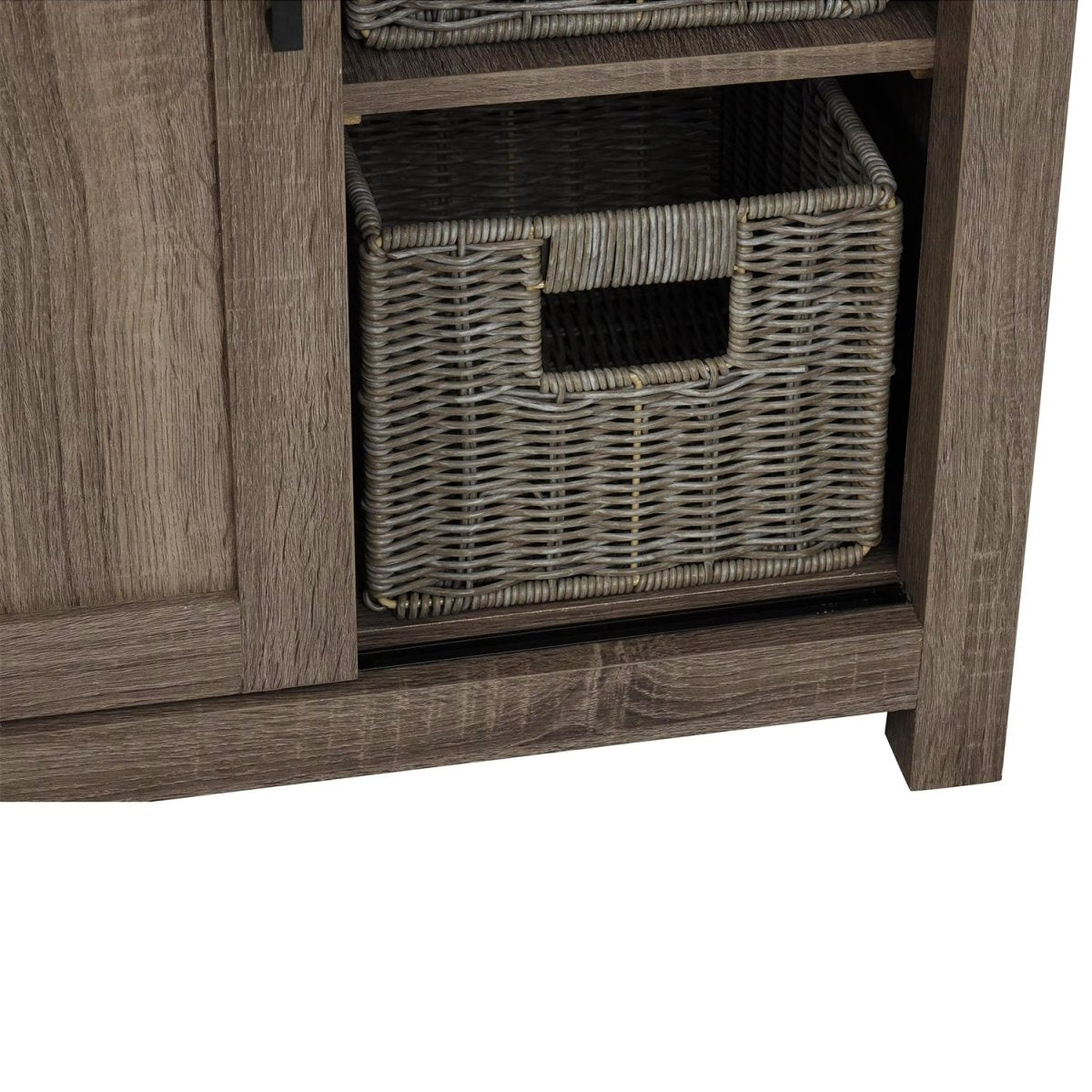 Farm Barn Freestanding Solid Wood Antique Brown Bathroom Vanity Cabinet Without Top - BUILDMYPLACE