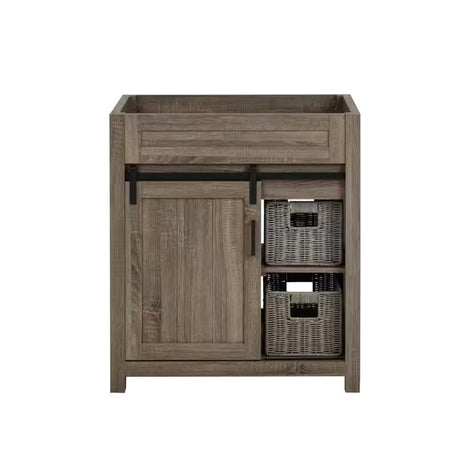 Farm Barn Freestanding Solid Wood Antique Brown Bathroom Vanity Cabinet Without Top - BUILDMYPLACE