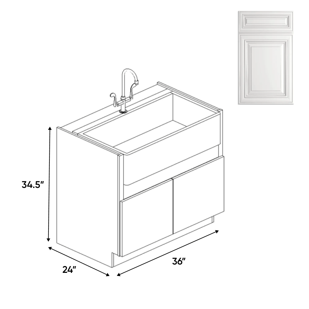 Farm Sink Base Cabinets - 36in W x 34.5in H x 24in D - AO - Pre Assembled - BUILDMYPLACE