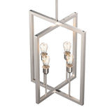 Farmhouse Chandelier, 4 - Light Foyer Lighting for Dining Room, E26 Base, Brushed Nickel/Oil Rubbed Bronze Finish - BUILDMYPLACE