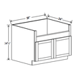 Farmhouse Sink Base Cabinet - 36W X 34 - 1/2H X 24D - Aria Shaker Espresso - BUILDMYPLACE