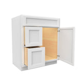 Fashion White - 1 Door 2 Drawer Vanity Sink Base Cabinet | 30"W x 34.5"H x 21"D - BUILDMYPLACE