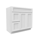 Fashion White - 2 Door 2 Drawer Vanity Sink Base Cabinet | 36"W x 34.5"H x 21"D - BUILDMYPLACE