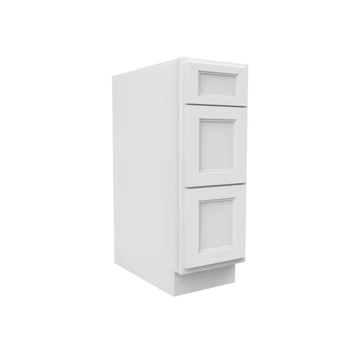 Fashion White - 3 Drawer Base Cabinet | 12"W x 34.5"H x 24"D - BUILDMYPLACE