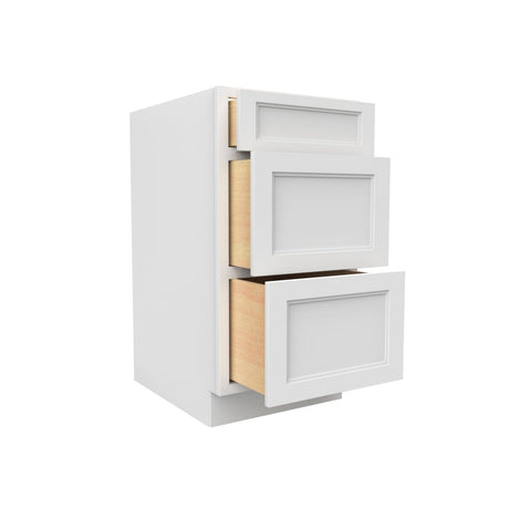 Fashion White - 3 Drawer Base Cabinet | 18"W x 34.5"H x 24"D - BUILDMYPLACE