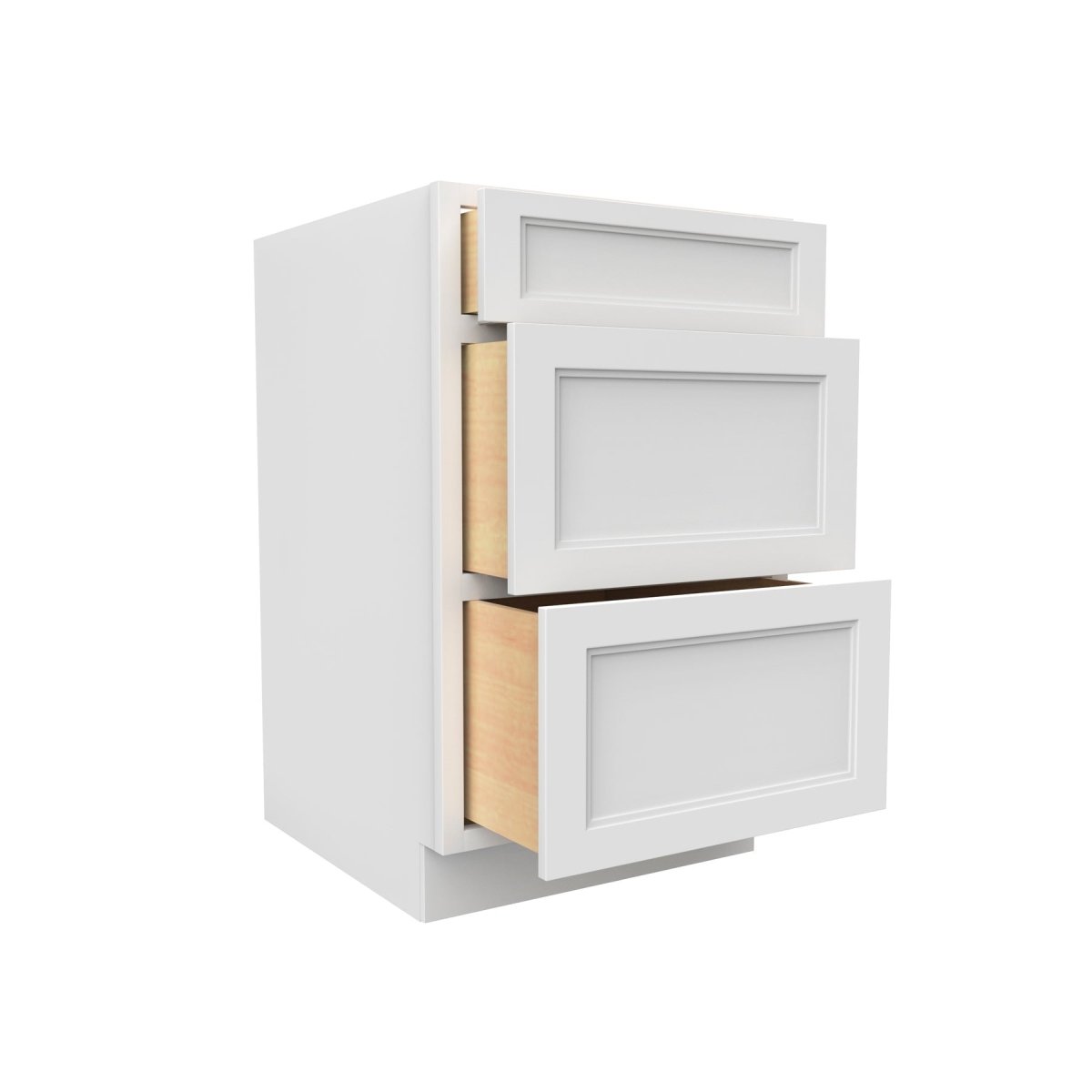 Fashion White - 3 Drawer Base Cabinet | 21"W x 34.5"H x 24"D - BUILDMYPLACE