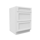 Fashion White - 3 Drawer Base Cabinet | 24"W x 34.5"H x 24"D - BUILDMYPLACE