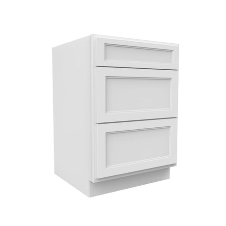 Fashion White - 3 Drawer Base Cabinet | 24"W x 34.5"H x 24"D - BUILDMYPLACE