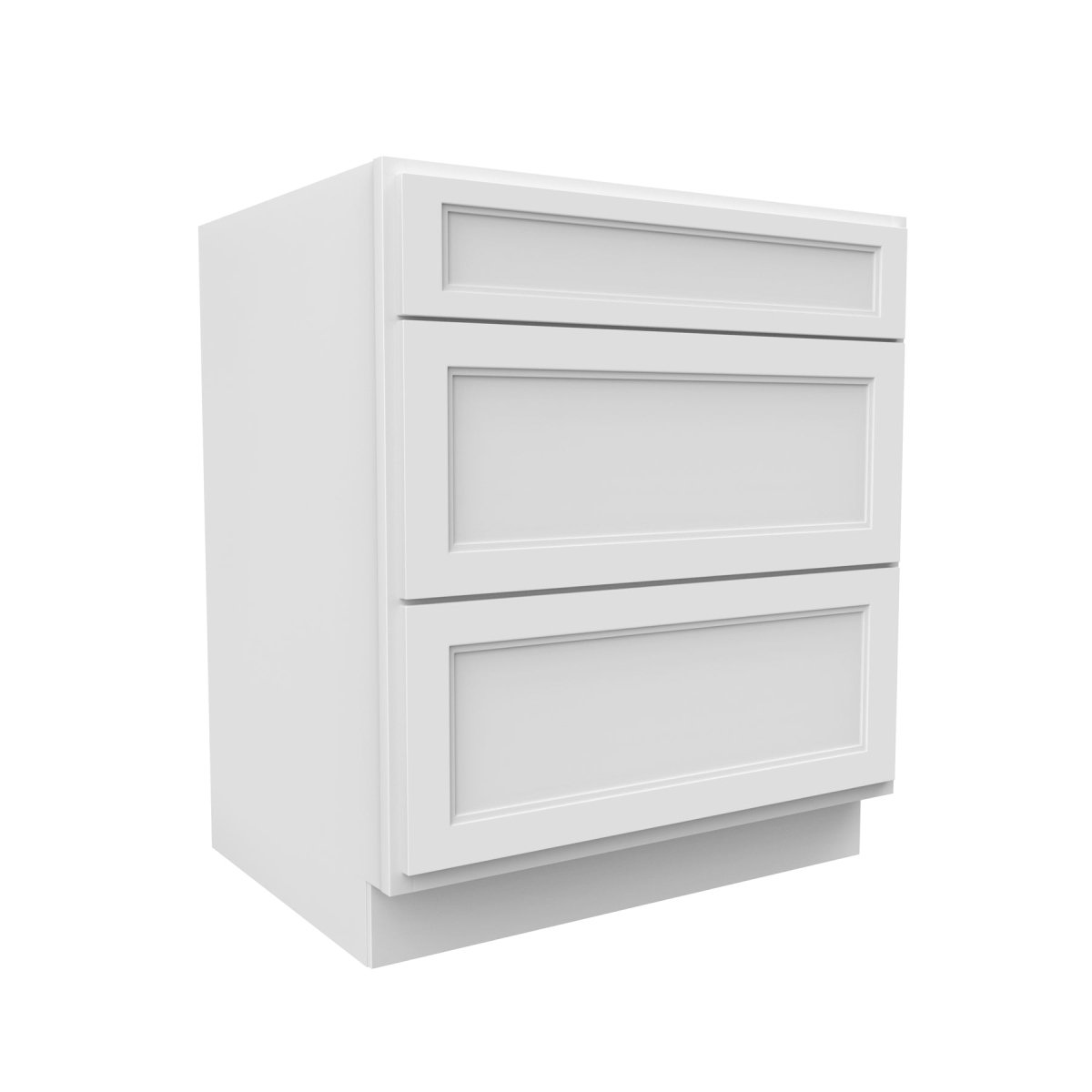 Fashion White - 3 Drawer Base Cabinet | 30"W x 34.5"H x 24"D - BUILDMYPLACE