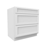 Fashion White - 3 Drawer Base Cabinet | 33"W x 34.5"H x 24"D - BUILDMYPLACE