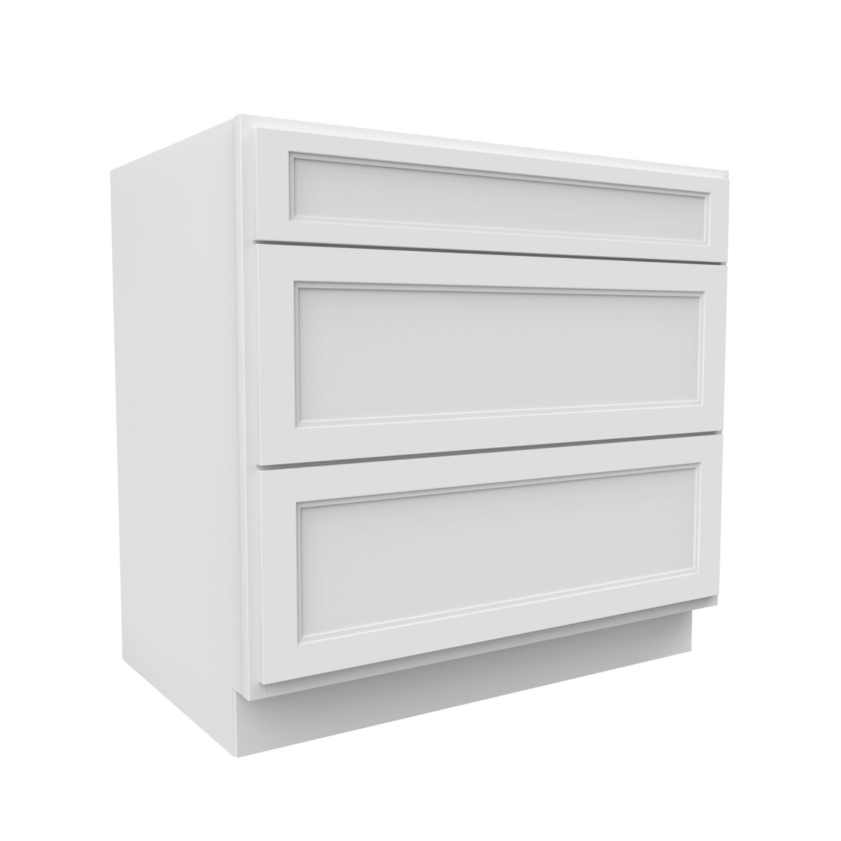 Fashion White - 3 Drawer Base Cabinet | 36"W x 34.5"H x 24"D - BUILDMYPLACE