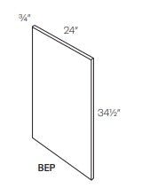 Fashion White - Base End Panel | 0.75"W x 34.5"H x 24"D - BUILDMYPLACE