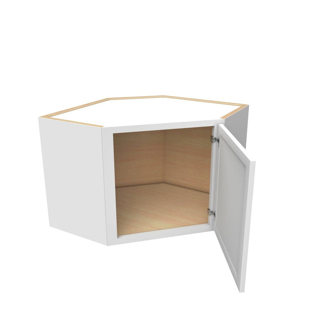 Fashion White - Corner Wall Cabinet | 24"W x 18"H x 12"D - BUILDMYPLACE