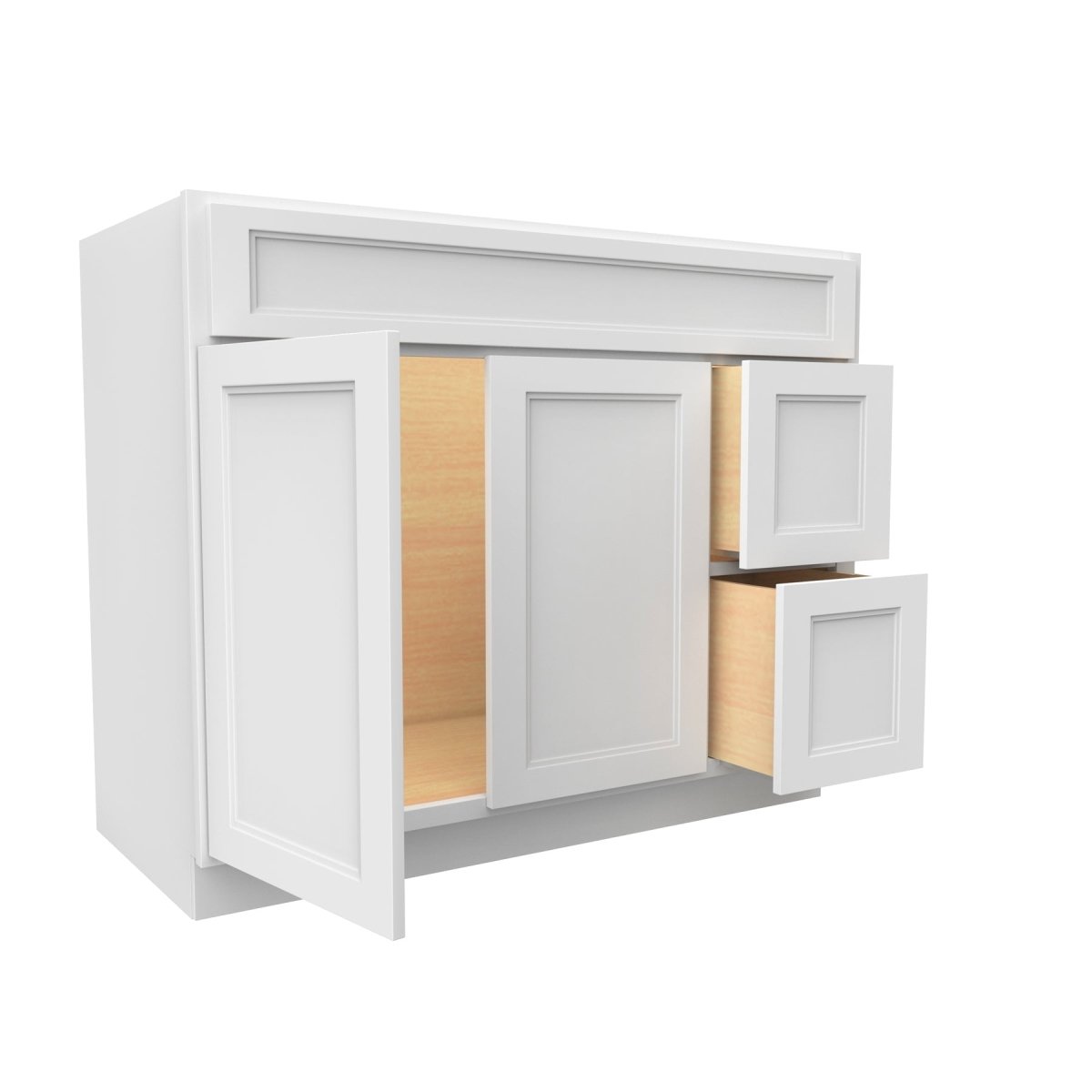 Fashion White - Door & Drawer Vanity Cabinet | 42"W x 34.5"H x 21"D - BUILDMYPLACE