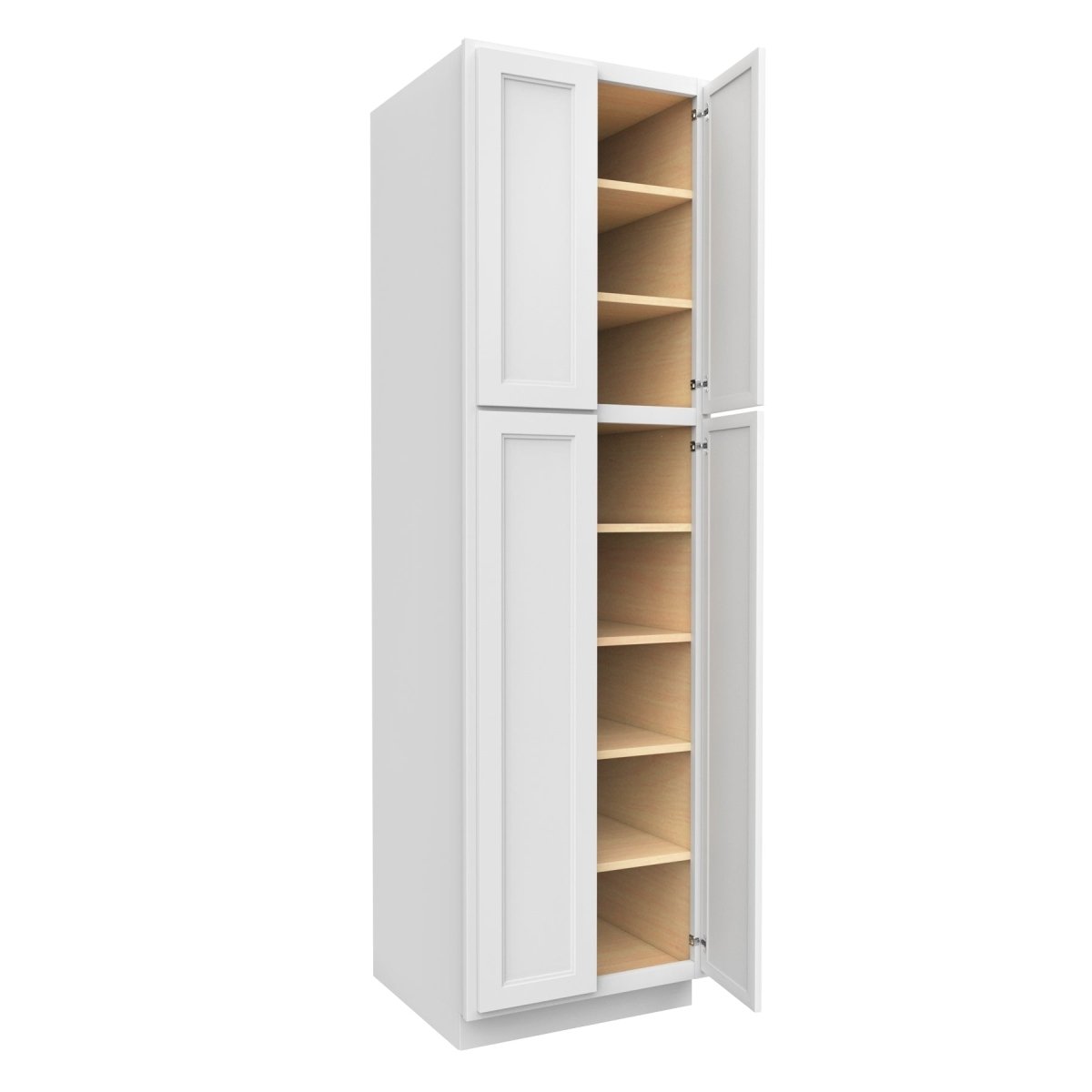 Fashion White - Double Door Utility Cabinet | 24"W x 84"H x 24"D - BUILDMYPLACE