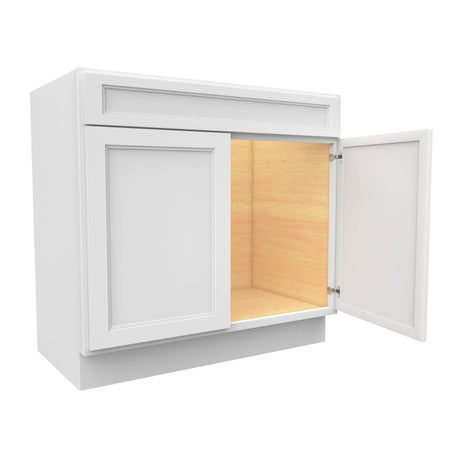 Fashion White - Double Door Vanity Sink Base Cabinet | 36"W x 34.5"H x 21"D - BUILDMYPLACE