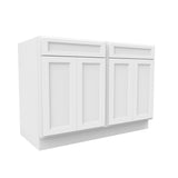 Fashion White - Double Drawer & 4 Door Base Cabinet | 48"W x 34.5"H x 24"D - BUILDMYPLACE