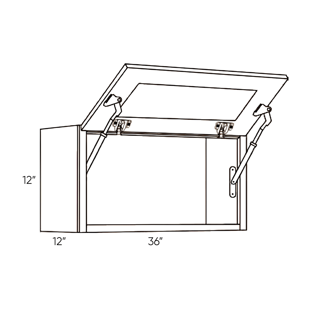 Fashion White - Horizontal Wall Cabinet | 36"W x 12"H x 12"D - BUILDMYPLACE