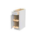 Fashion White - Single Door & Drawer Base Cabinet | 12"W x 34.5"H x 24"D - BUILDMYPLACE