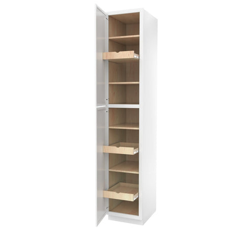 Fashion White - Utility Cabinet | 18"W x 96"H x 24"D - BUILDMYPLACE