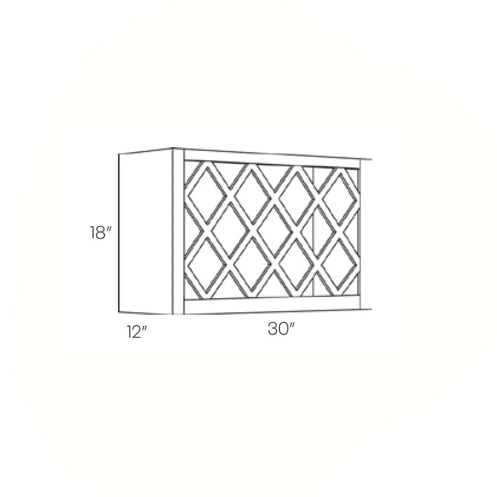 Fashion White - Wine Rack Cabinet | 30"W x 18"H x 12"D - BUILDMYPLACE