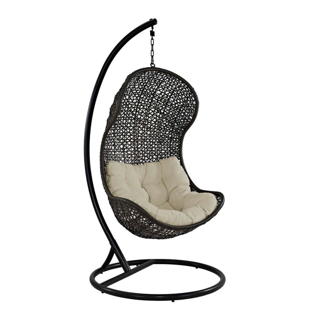 Fastness Hanging Chair with Comfortable Red Cushion - Parlay Outdoor Patio Fabric Swing Chair - BUILDMYPLACE