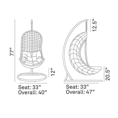 Fastness Hanging Chair with Comfortable Red Cushion - Parlay Outdoor Patio Fabric Swing Chair - BUILDMYPLACE