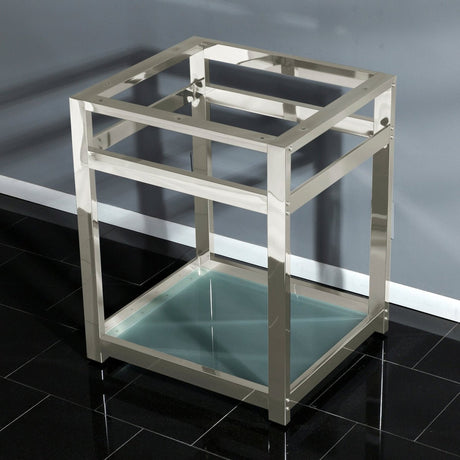 Fauceture 25" x 22" Steel Console Sink Base with Glass Shelf - BUILDMYPLACE