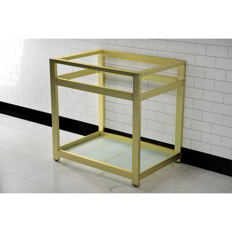 Fauceture 31" x 22" Steel Console Sink Base with Glass Shelf - BUILDMYPLACE