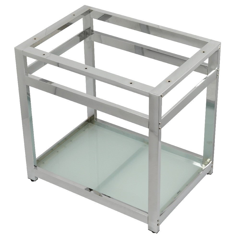 Fauceture 31" x 22" Steel Console Sink Base with Glass Shelf - BUILDMYPLACE