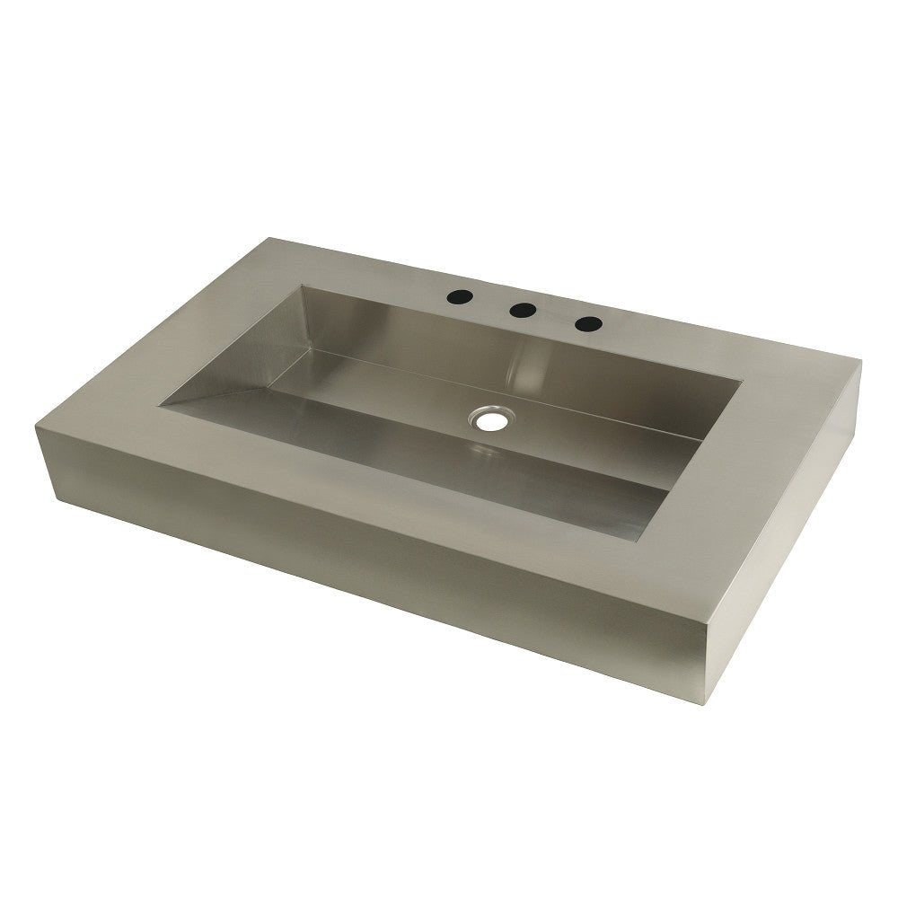 Fauceture 37" x 22" Stainless Steel Bathroom Sink, Brushed - BUILDMYPLACE