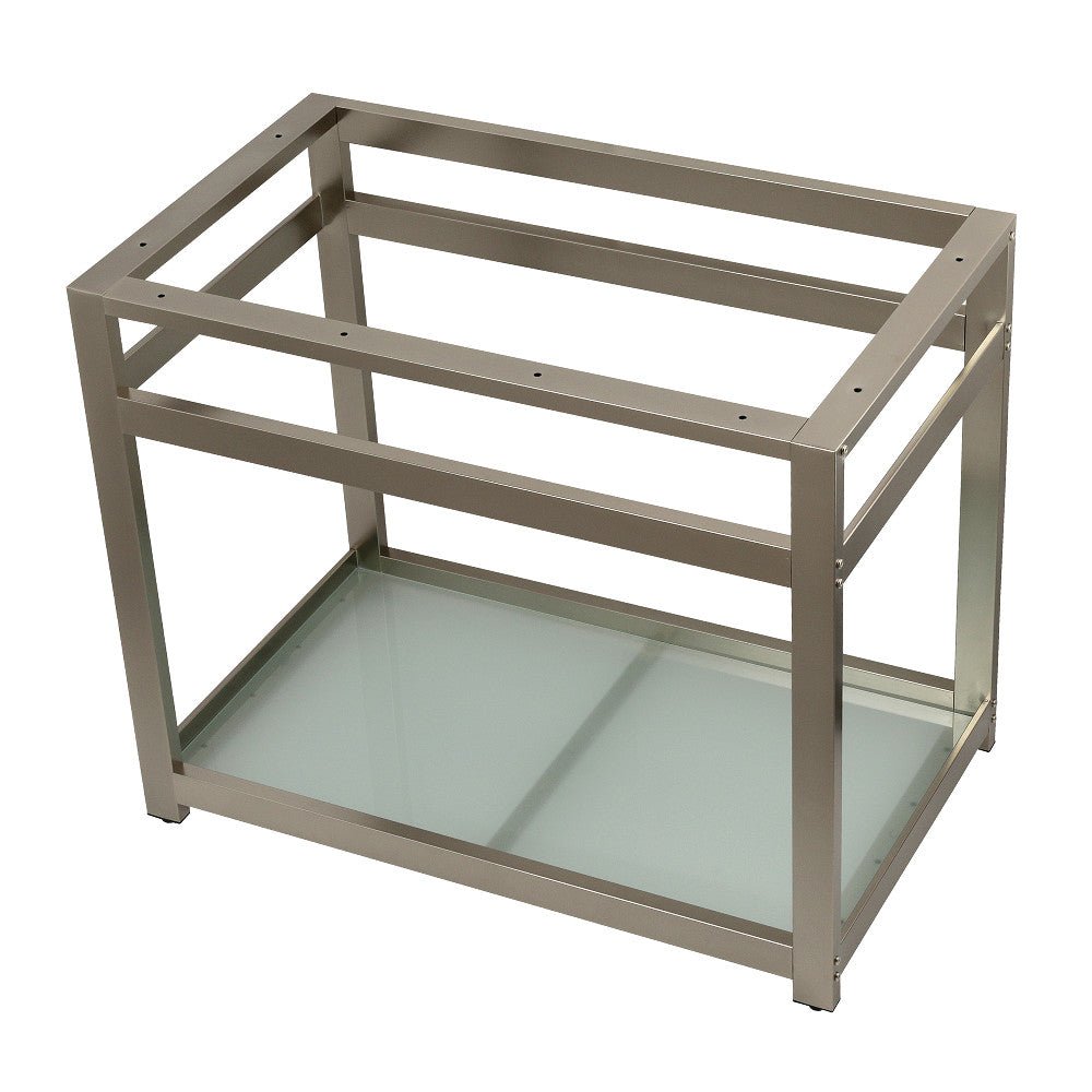 Fauceture 37" x 22" Steel Console Sink Base with Glass Shelf - BUILDMYPLACE