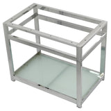 Fauceture 37" x 22" Steel Console Sink Base with Glass Shelf - BUILDMYPLACE