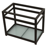 Fauceture 37" x 22" Steel Console Sink Base with Glass Shelf - BUILDMYPLACE