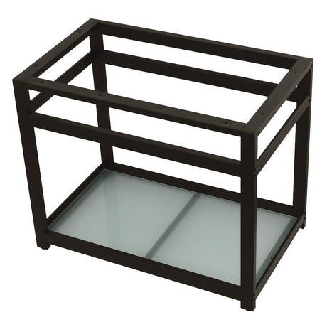 Fauceture 37" x 22" Steel Console Sink Base with Glass Shelf - BUILDMYPLACE