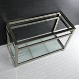 Fauceture 49" x 22" Steel Console Sink Base with Glass Shelf - BUILDMYPLACE