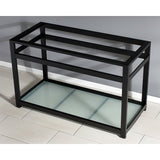 Fauceture 49" x 22" Steel Console Sink Base with Glass Shelf - BUILDMYPLACE