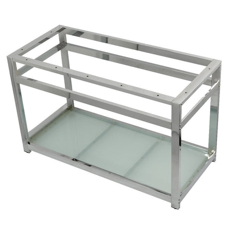 Fauceture 49" x 22" Steel Console Sink Base with Glass Shelf - BUILDMYPLACE