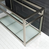 Fauceture 49" x 22" Steel Console Sink Base with Glass Shelf - BUILDMYPLACE